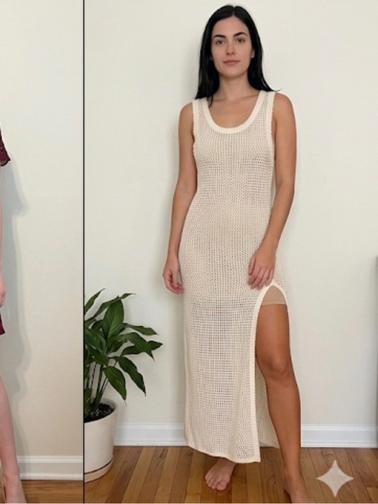 Streetwear Society Dresses & Skirts - Streetwear Society Cream Crochet Maxi Dress size medium NWOT